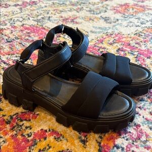 Forever 21 Black Strappy Sandals